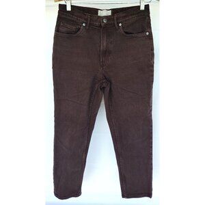 Everlane The Original Cheeky Jean Womens 28 Crop Brown Denim Organic Cotton